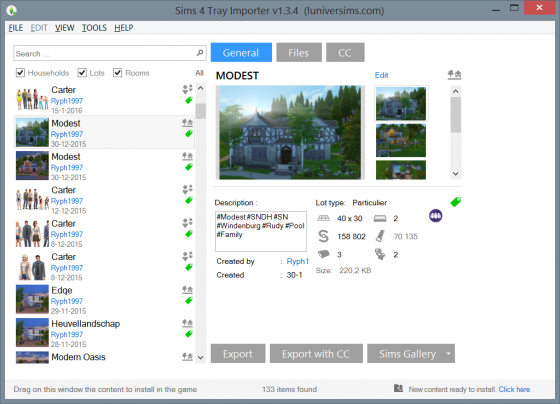 The Sims 4 Tray Importer