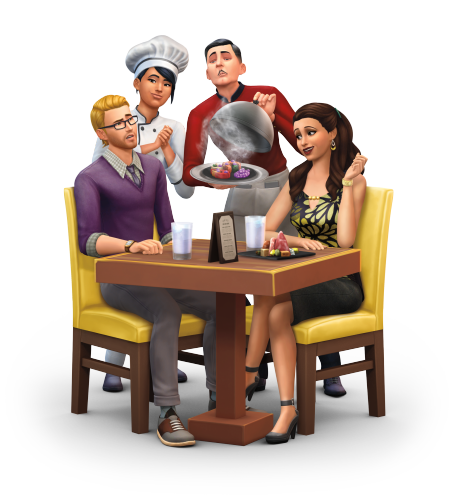 De Sims 4 Uit Eten: Box-art render