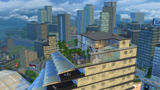 Penthouses bieden vaak een prachtig uitzicht aan Sims die het kunnen betalen