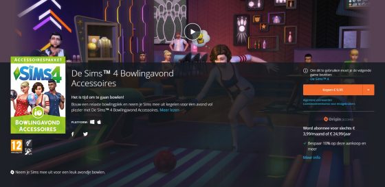 De Sims 4 Bowlingavond Accessoires vanaf nu verkrijgbaar op Origin