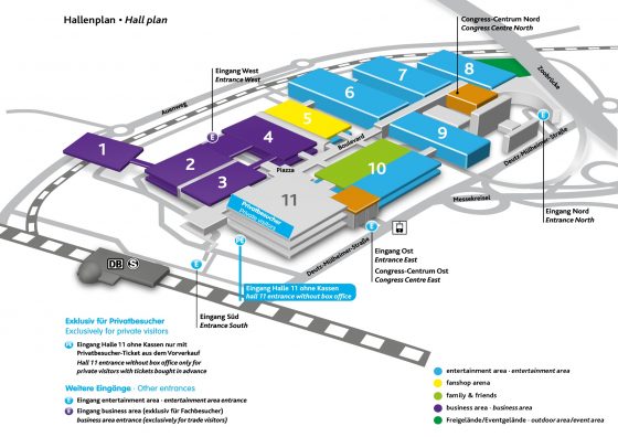 Kaart van gamescom 2017