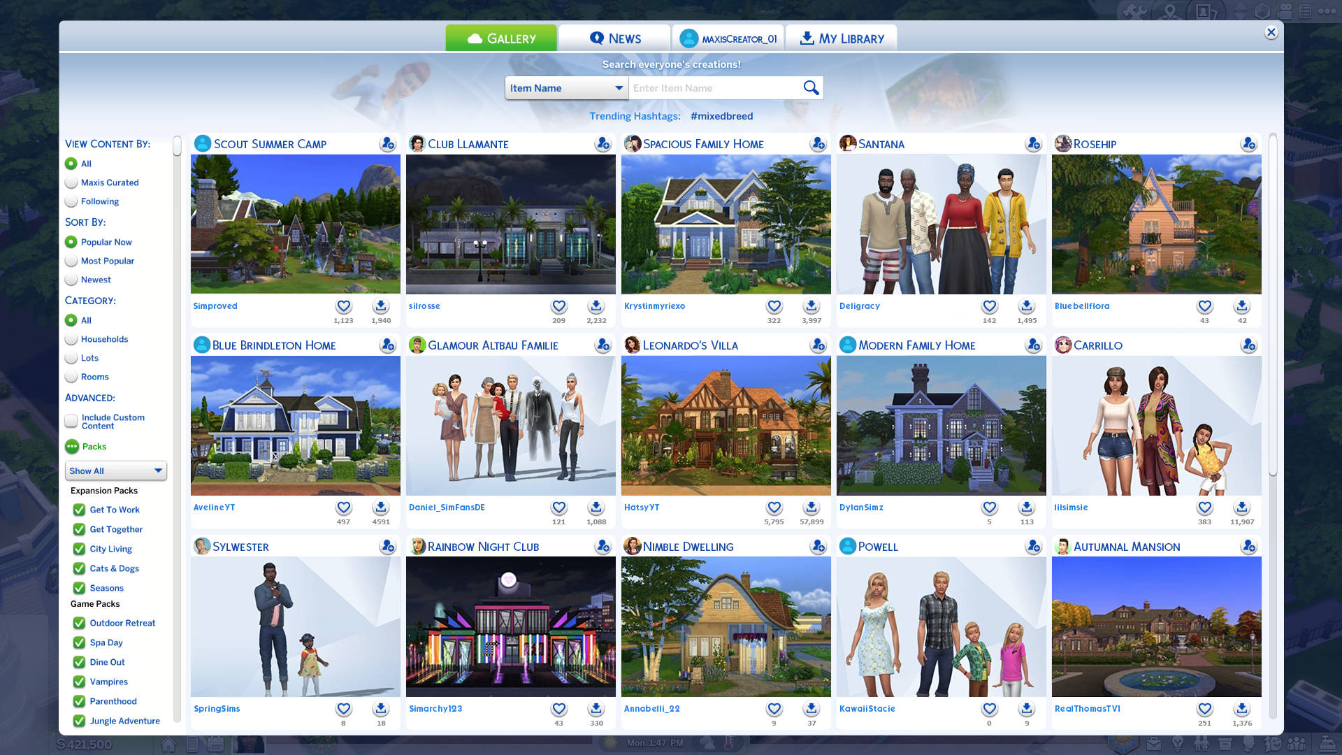 De Sims 4 Galerij update juli 2018